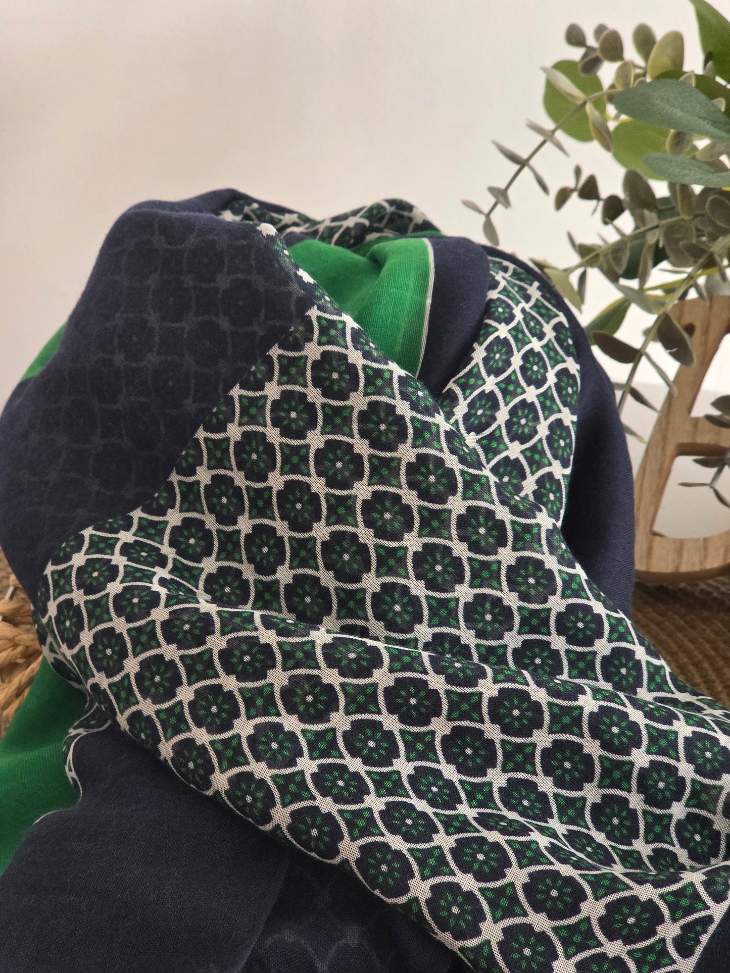 Foulard Femme Automne-Hiver Bleu Vert
