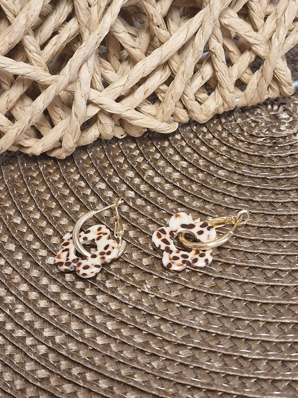 Notre Collection de Bijoux - Boucle d'Oreille Fleur Léopard