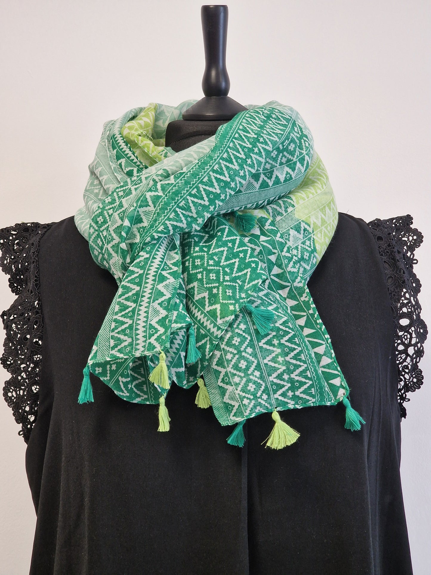 Foulard Femme Printanier Tons Verdâtre