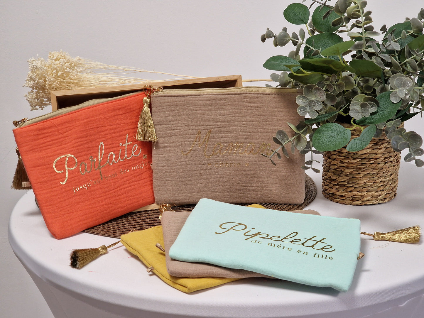 Nos Pochettes " Pipelette de mère en fille " Turquoise