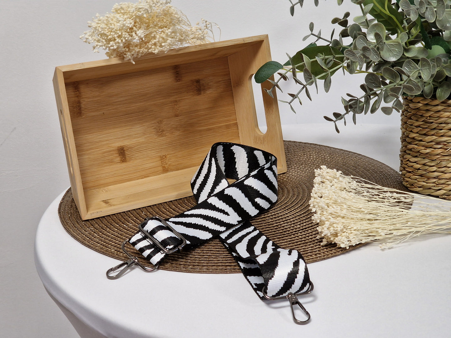 Bandoulière Noir Blanc Zébré
