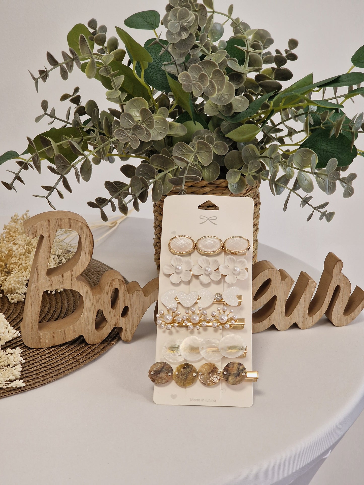 Les Accessoires à Cheveux - Lots Pinces Blanc Dorée