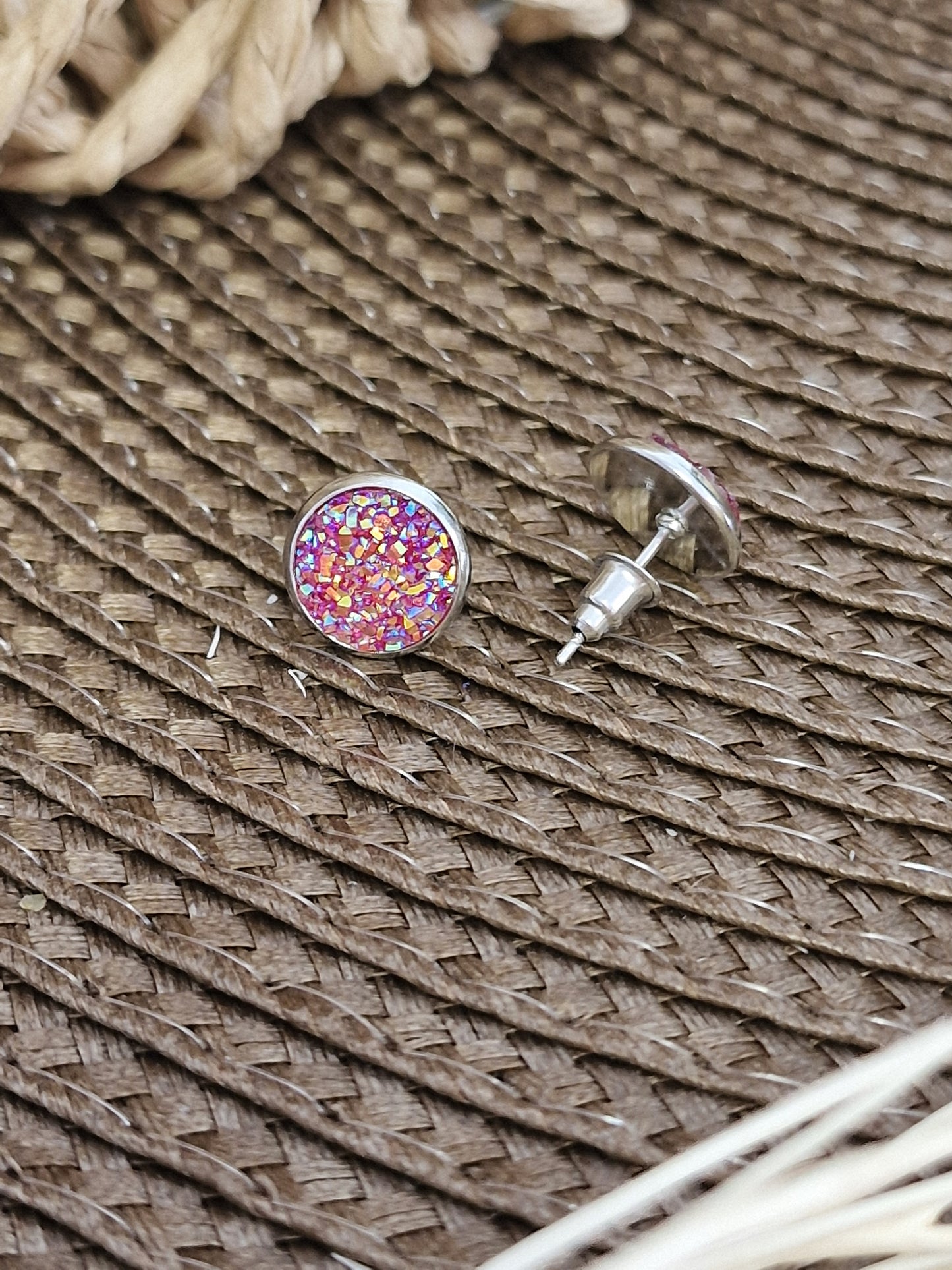 Notre Collection de Bijoux - Boucle d'Oreille Clous Rose