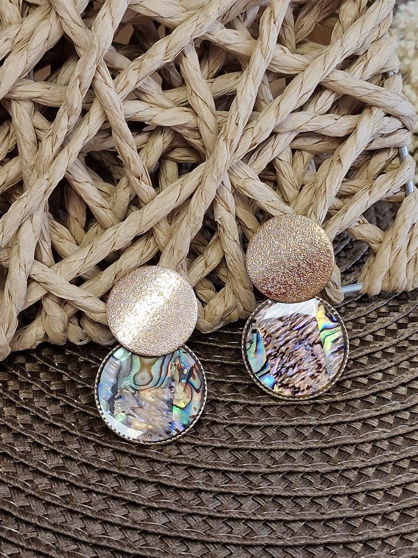 Notre Collection de Bijoux - Boucle d'Oreille Ronde Dorée Colorée