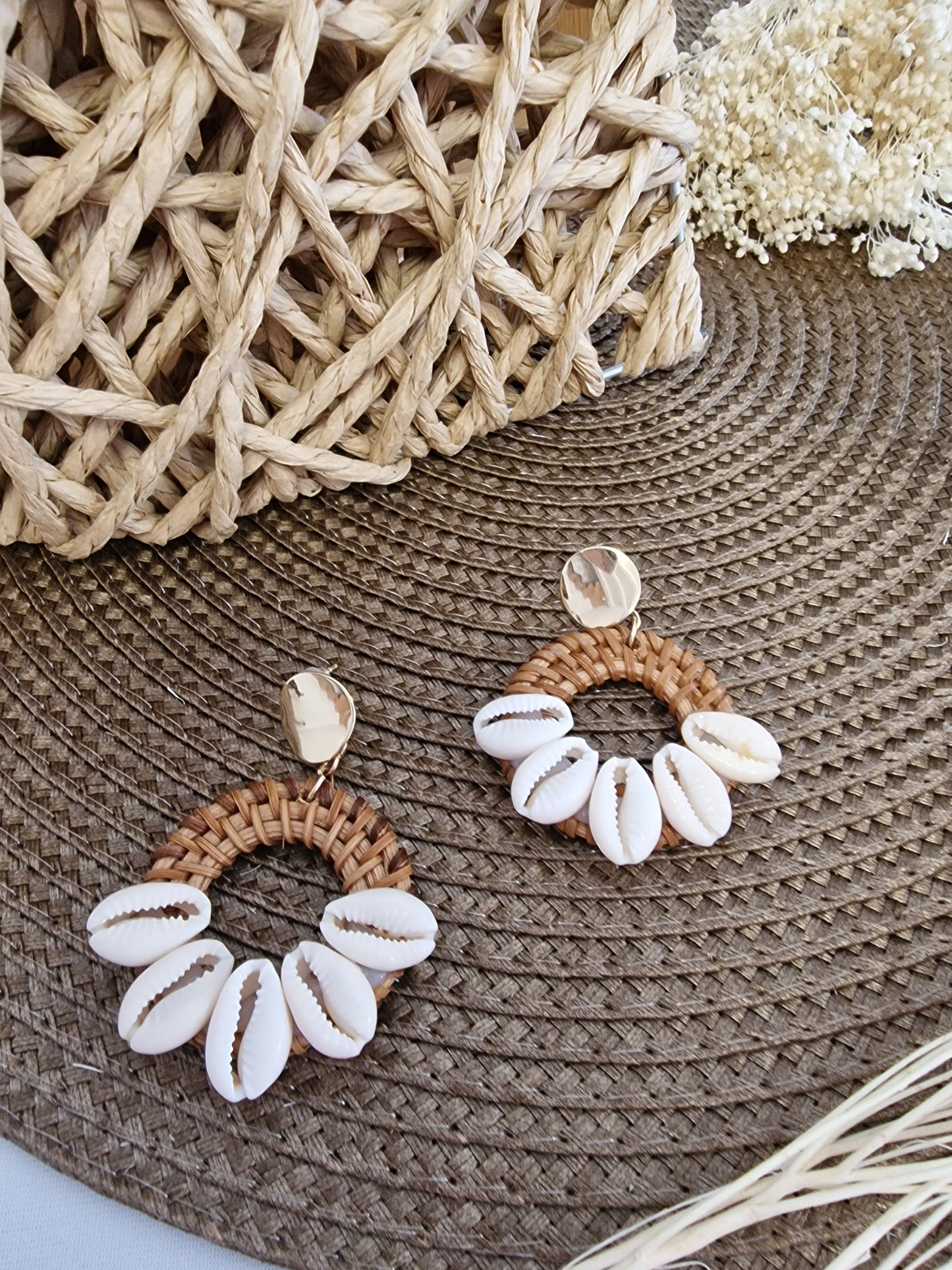 Notre Collection de Bijoux - Boucle d'Oreille Bohème Coquillage