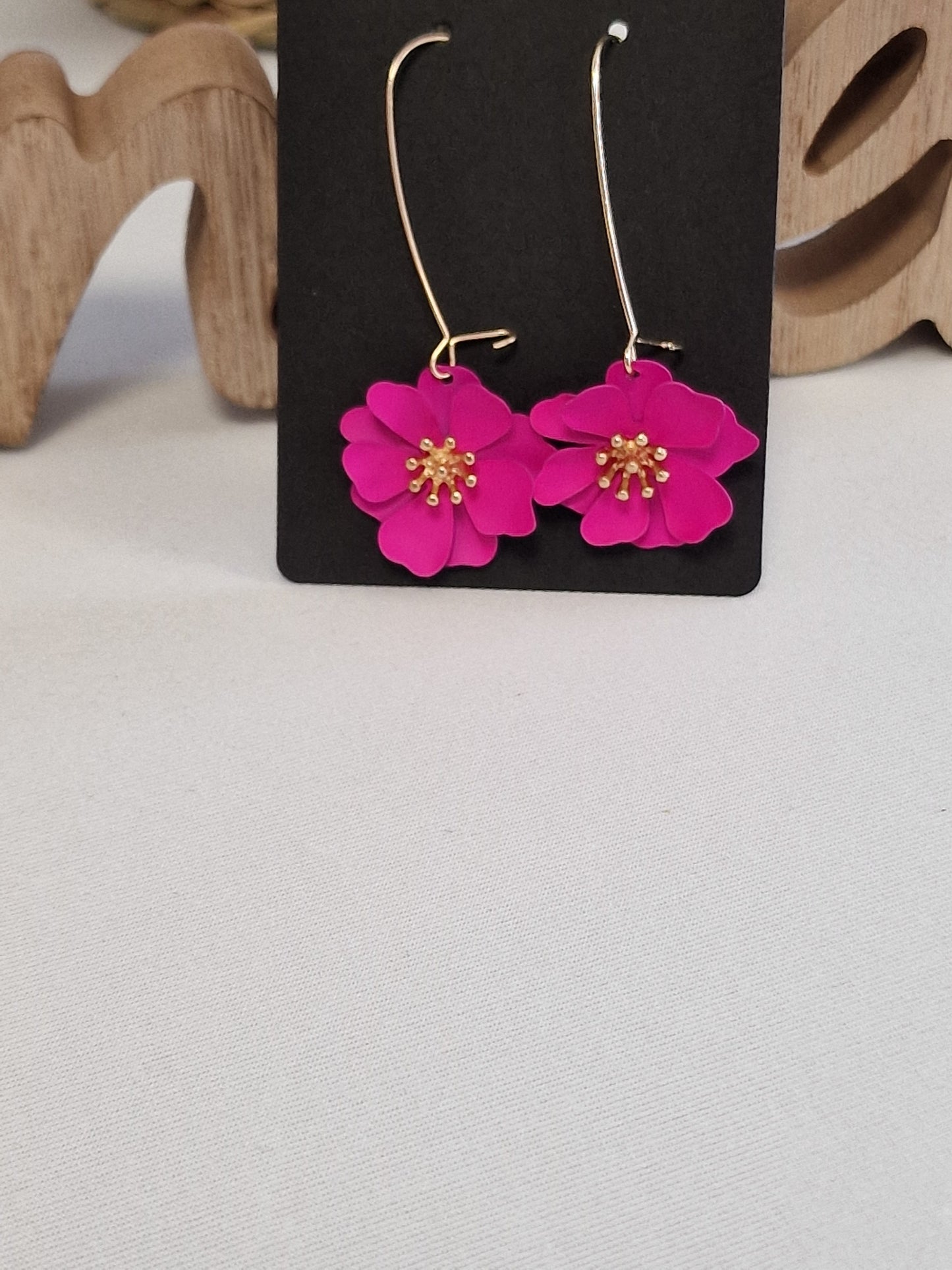 Notre Collection de Bijoux - Boucle d'Oreille Fleur Rose
