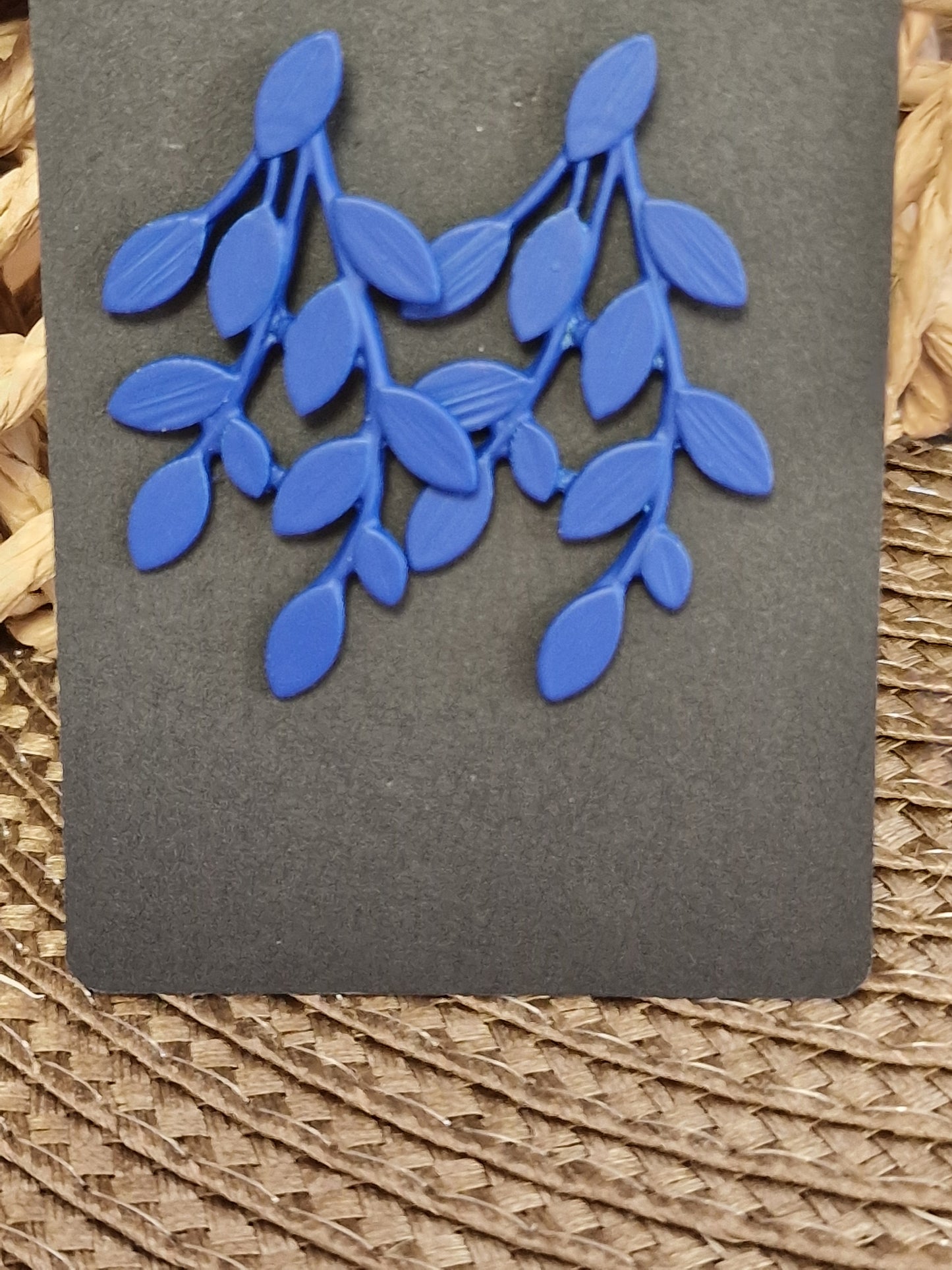Notre Collection de Bijoux - Boucle d'Oreille Feuille Bleu Azur