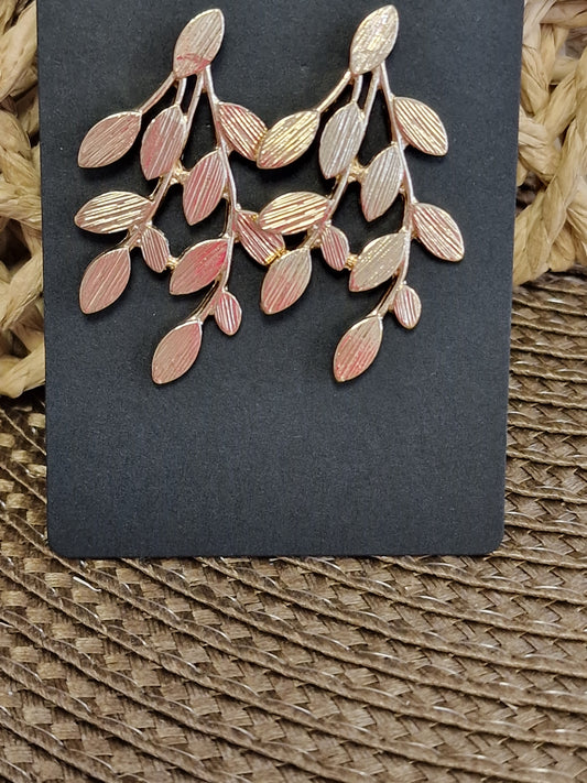 Notre Collection de Bijoux - Boucle d'Oreille Feuille Doré
