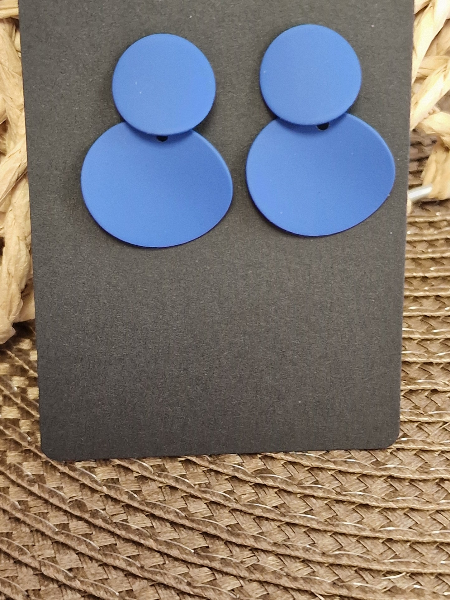 Notre Collection de Bijoux - Boucle d'Oreille Ronde Bleu Azur