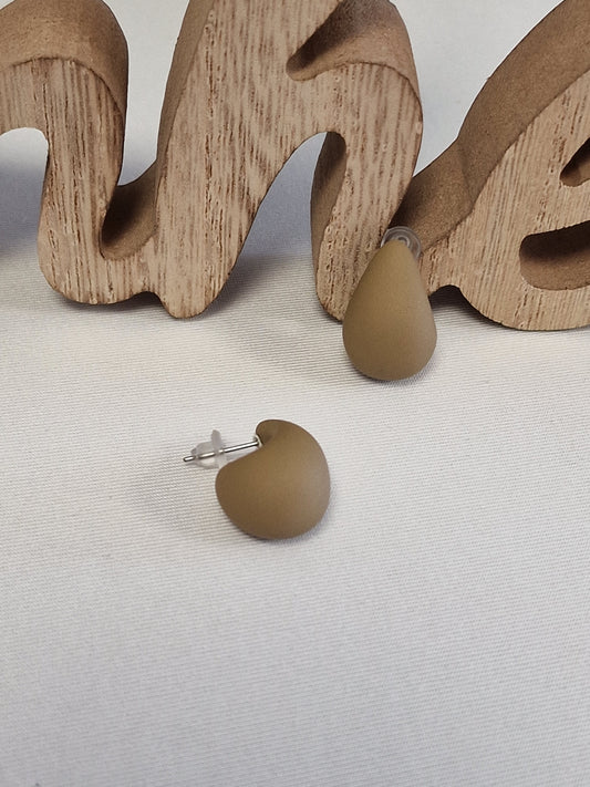 Notre Collection de Bijoux - Boucle d'Oreille Goutte d'Eau Beige