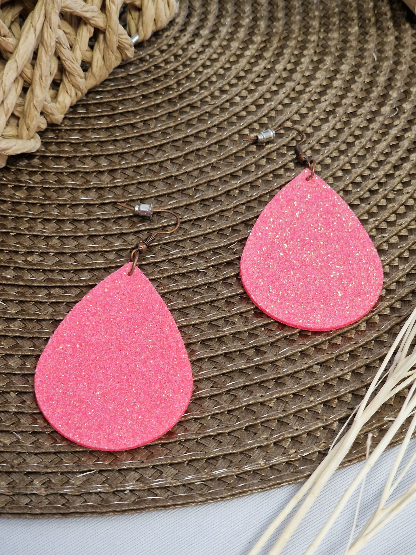 Boucle d'Oreille Pendante Rose
