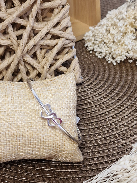 Notre Collection de Bijoux - Bracelet Argenté Double Cœur