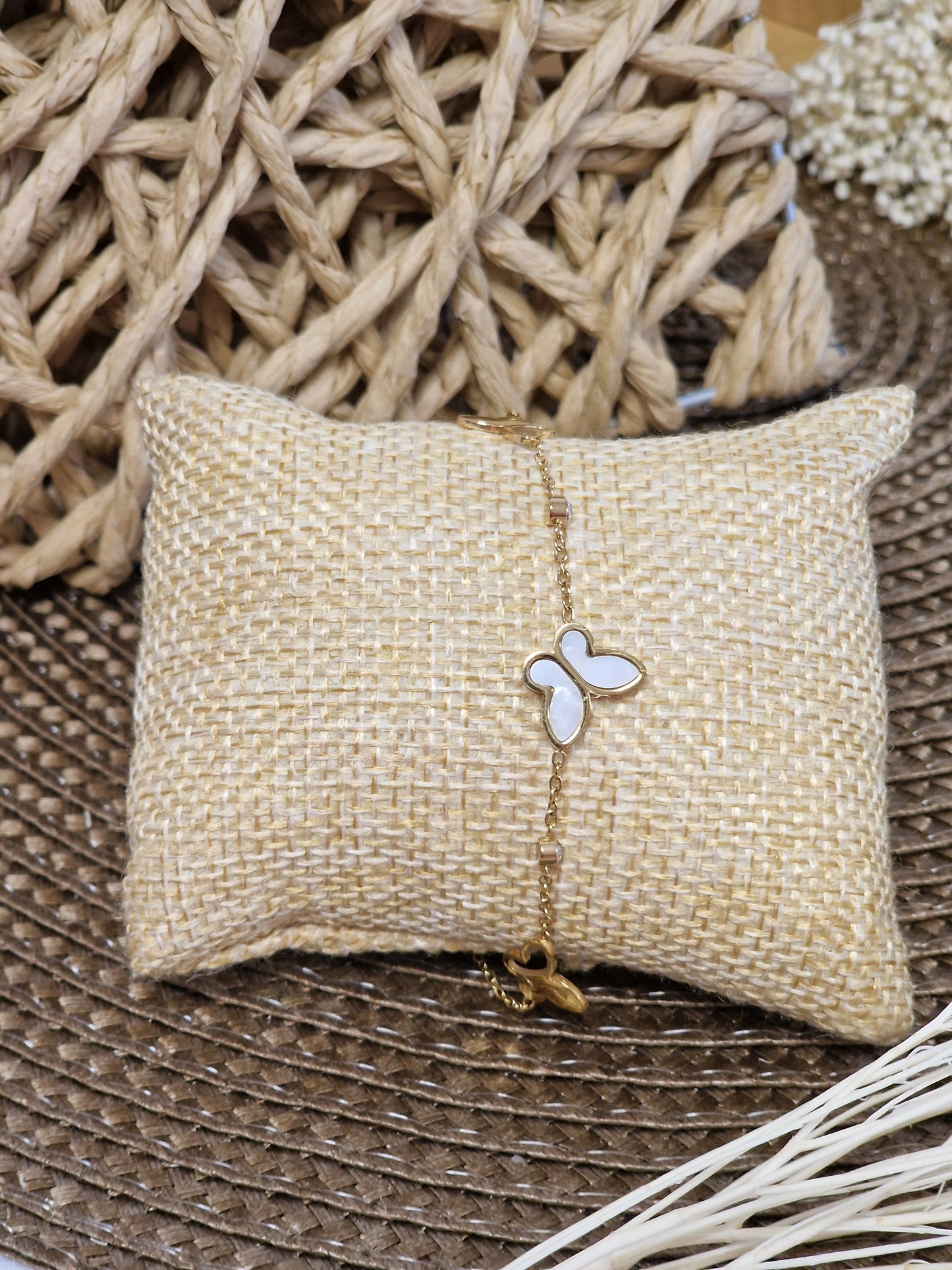 Our Jewelry Collection - White Gold Butterfly Thin Bracelet