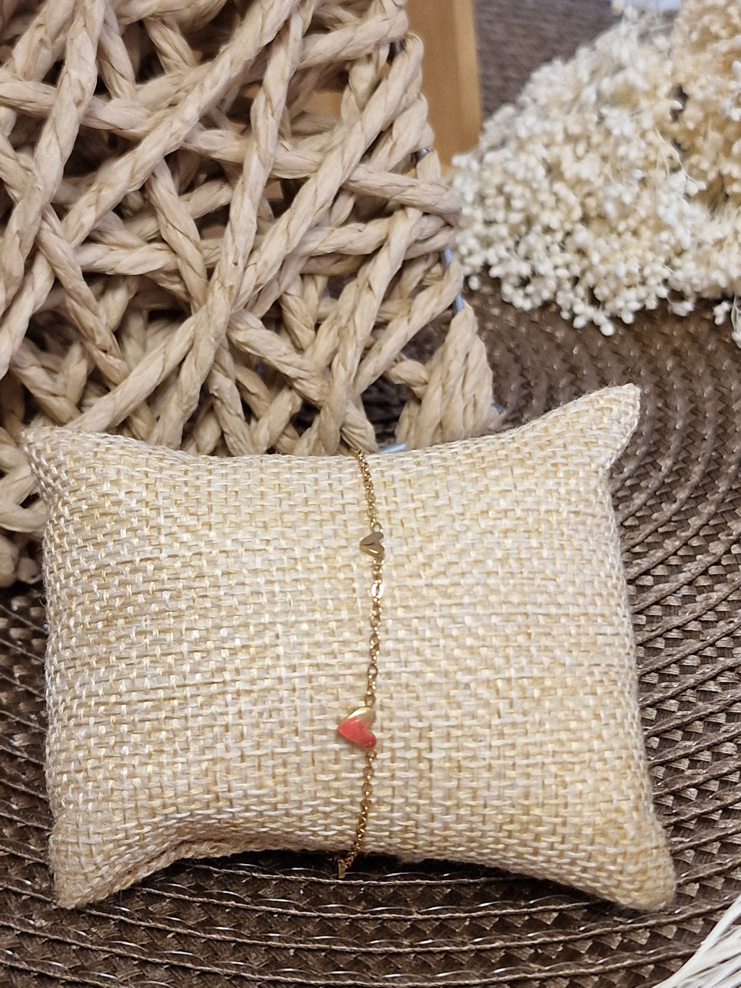 Notre Collection de Bijoux - Bracelet Fin Cœur Doré