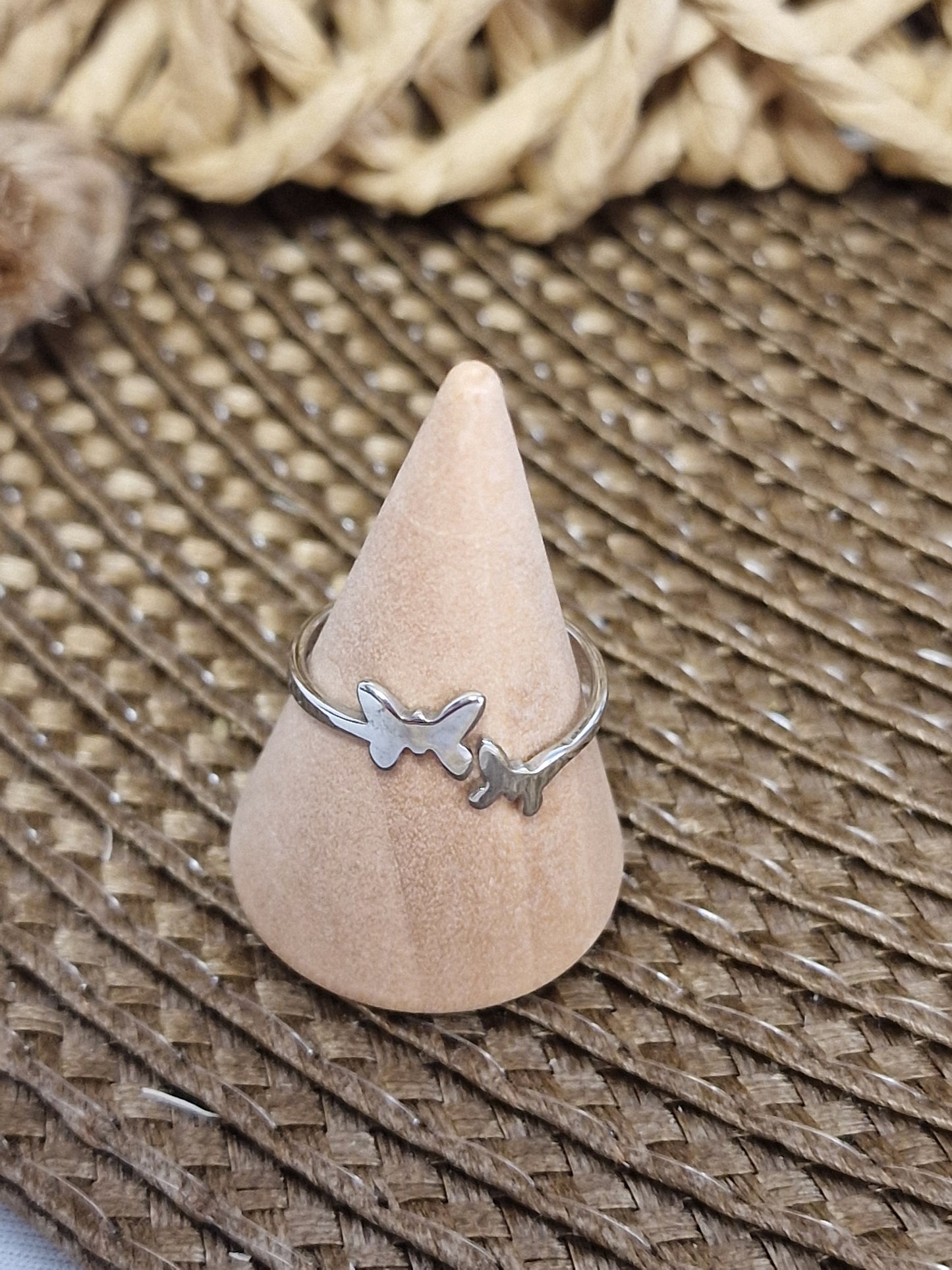 Notre Collection de Bijoux - Bague Ado Papillon Argenté
