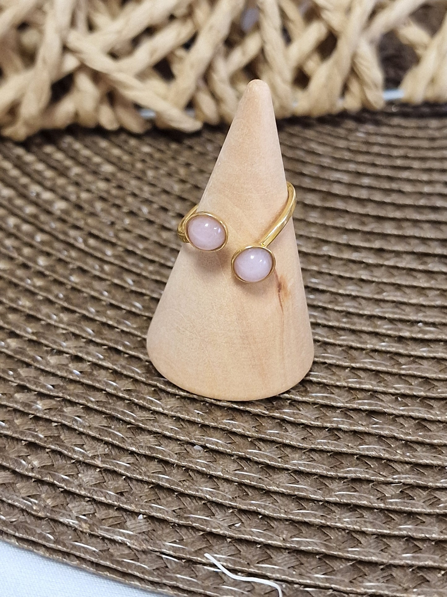 Notre Collection de Bijoux - Bague Dorée Perle Rose