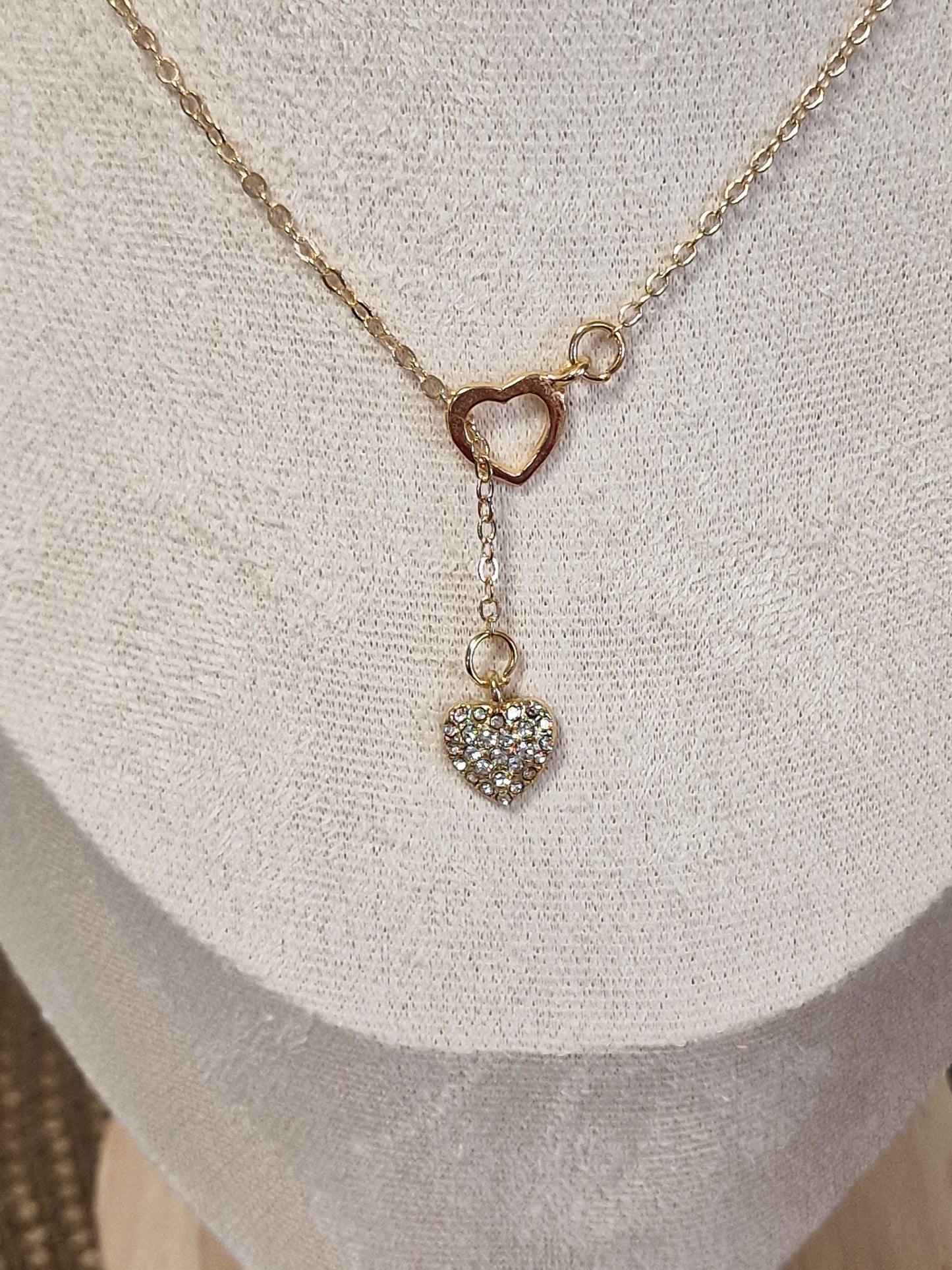 Notre Collection de Bijoux - Pendentif Cœurs à Strass