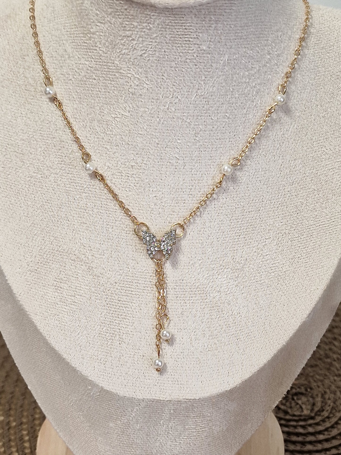 Notre Collection de Bijoux - Pendentif Papillon à Strass