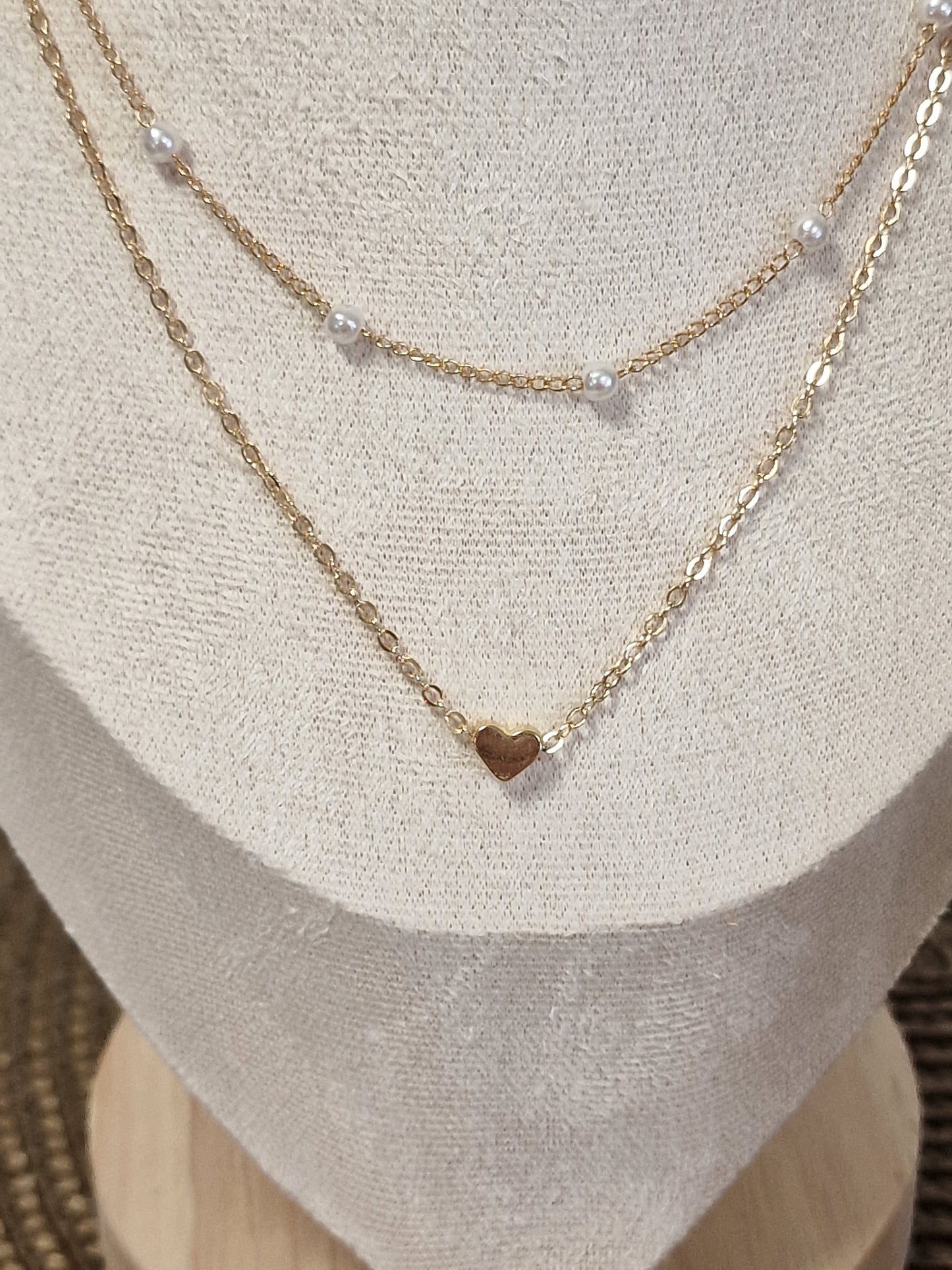 Notre Collection de Bijoux - Pendentif Perle Blanche et Cœur