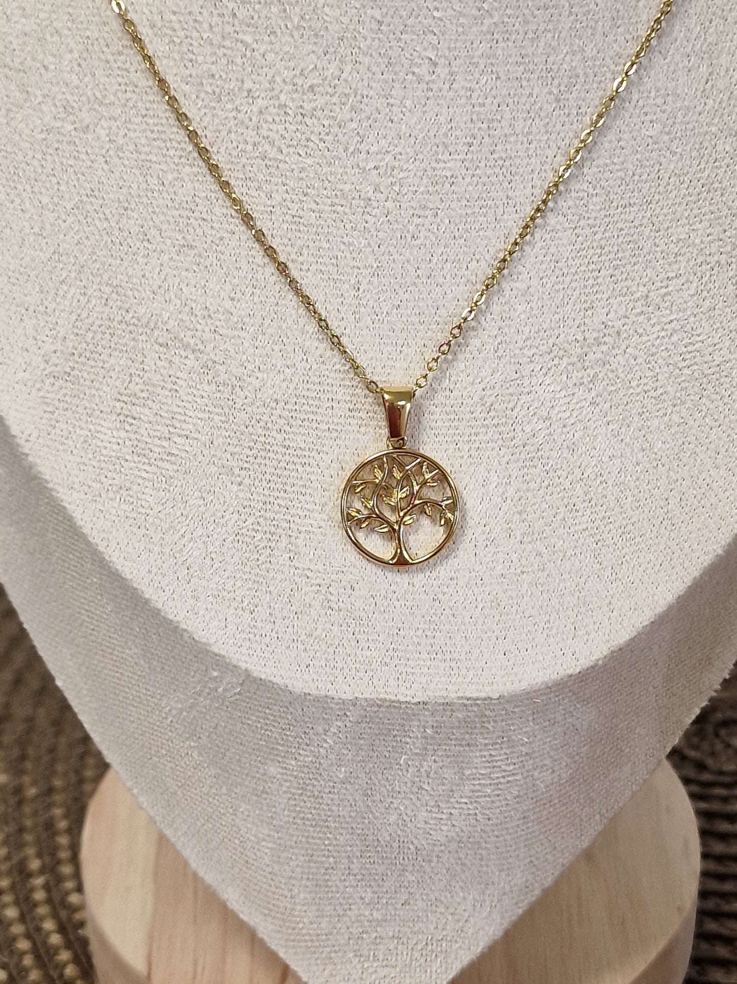 Notre Collection de Bijoux - Pendentif Arbre de Vie Doré