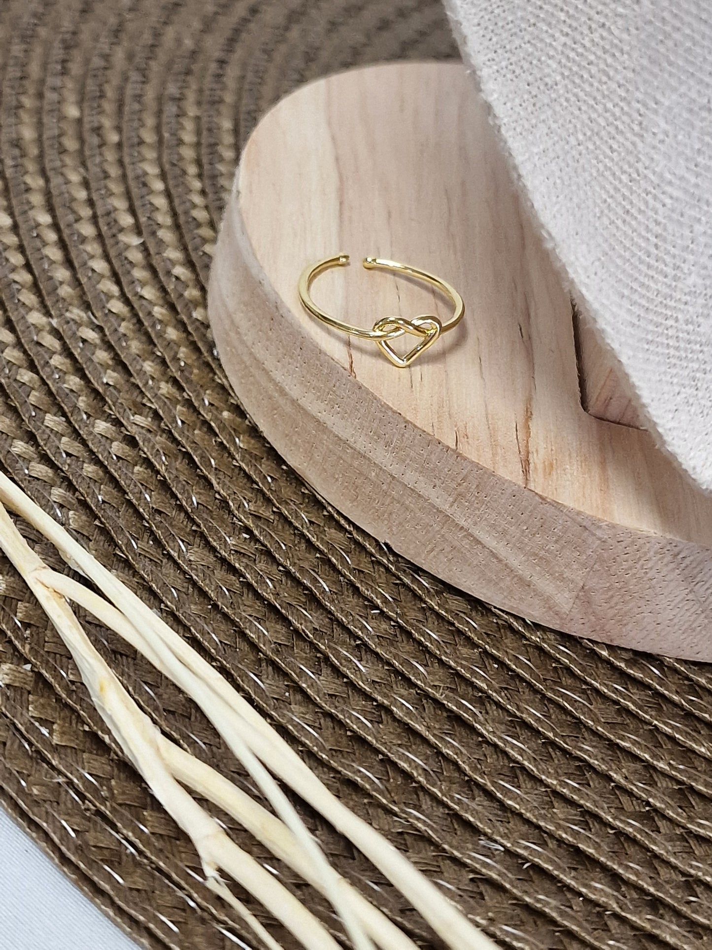 Notre Collection de Bijoux - Parure Pendentif Cœur et Bague Doré