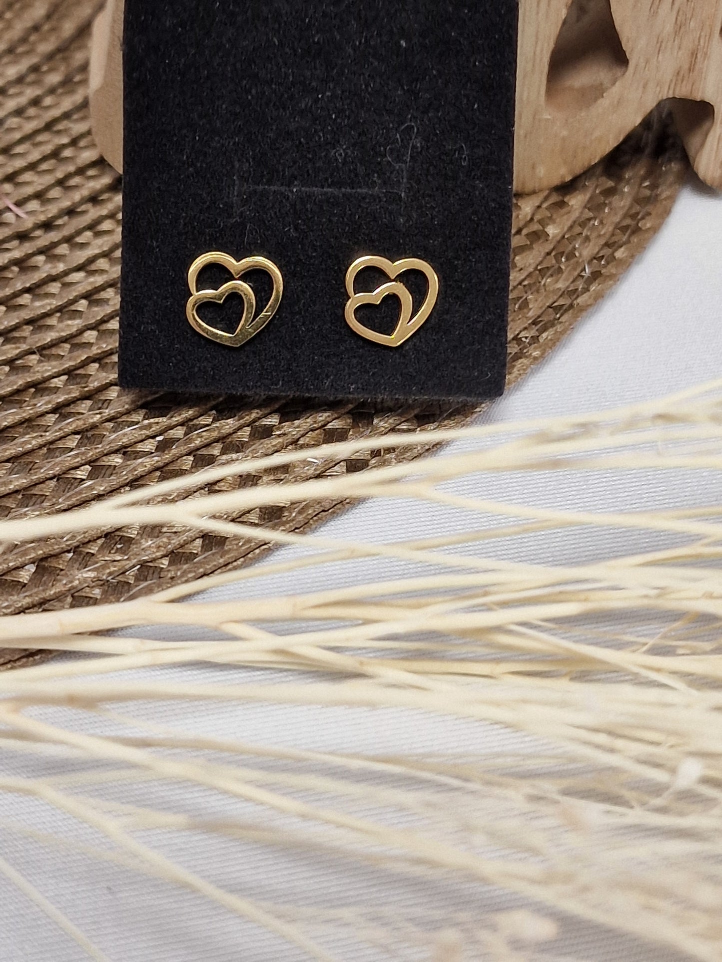 Notre Collection de Bijoux - Parure Pendentif et Boucle Oreille Double Cœur