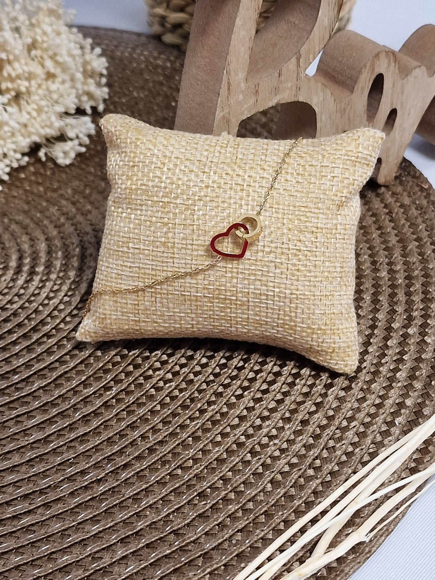 Notre Collection de Bijoux - Bracelet de Cheville Anneau et Coeur