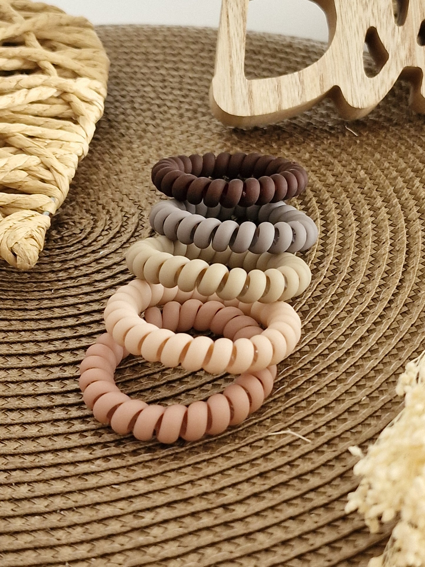 Les Accessoires à Cheveux - Lots de 5 Elastiques Spirales