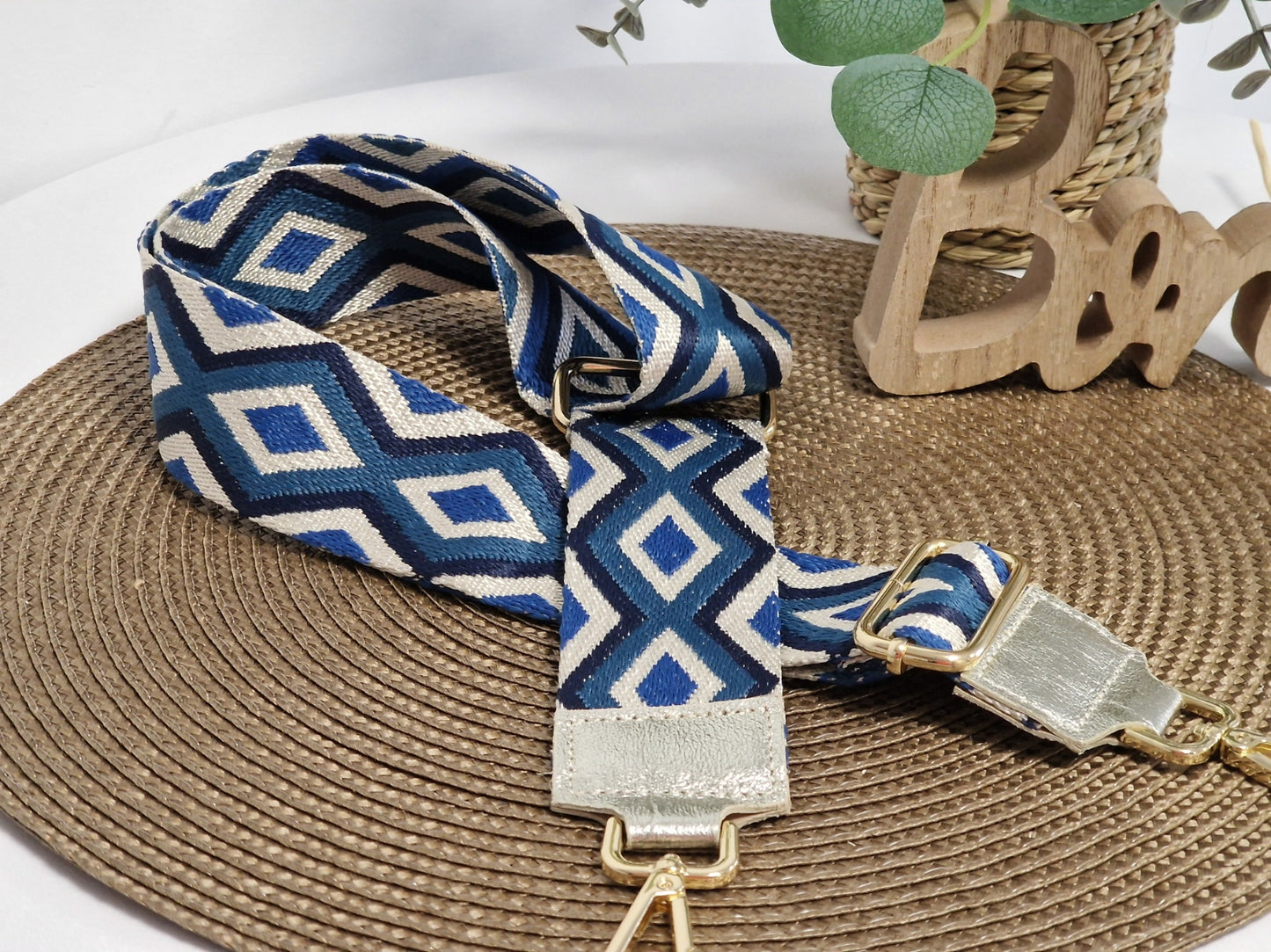 Bandoulière Doré et Bleu