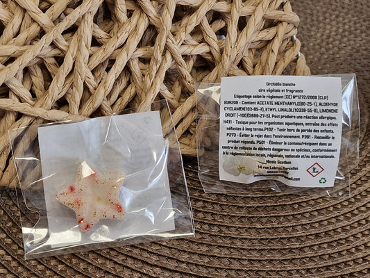 Nos Bougies Gourmandes - Etoile Fondante Fleurie Senteur Orchidée Blanche - Lots de 3 fondants aux choix