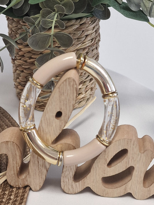 Notre Collection de Bijoux - Bracelet Jonc Doré Beige