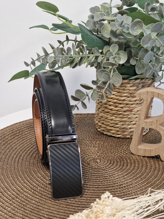 Ceinture Automatique en Cuir Vachette à Rayure