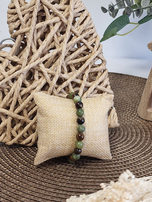 Notre Collection de Bijoux - Bracelet Masculin Perle Naturelle Vert