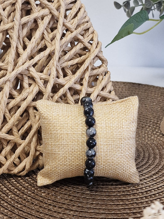 Notre Collection de Bijoux - Bracelet Masculin Perle Naturelle Noir Gris