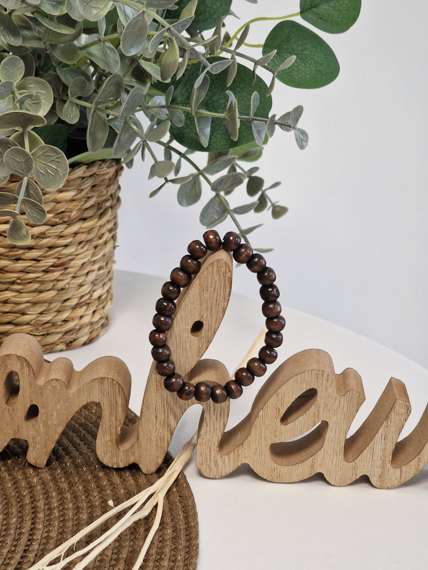 Notre Collection de Bijoux - Bracelet Masculin Forme Boule en Bois