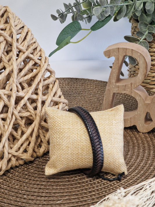 Notre Collection de Bijoux - Bracelet Masculin Tressé Tabac
