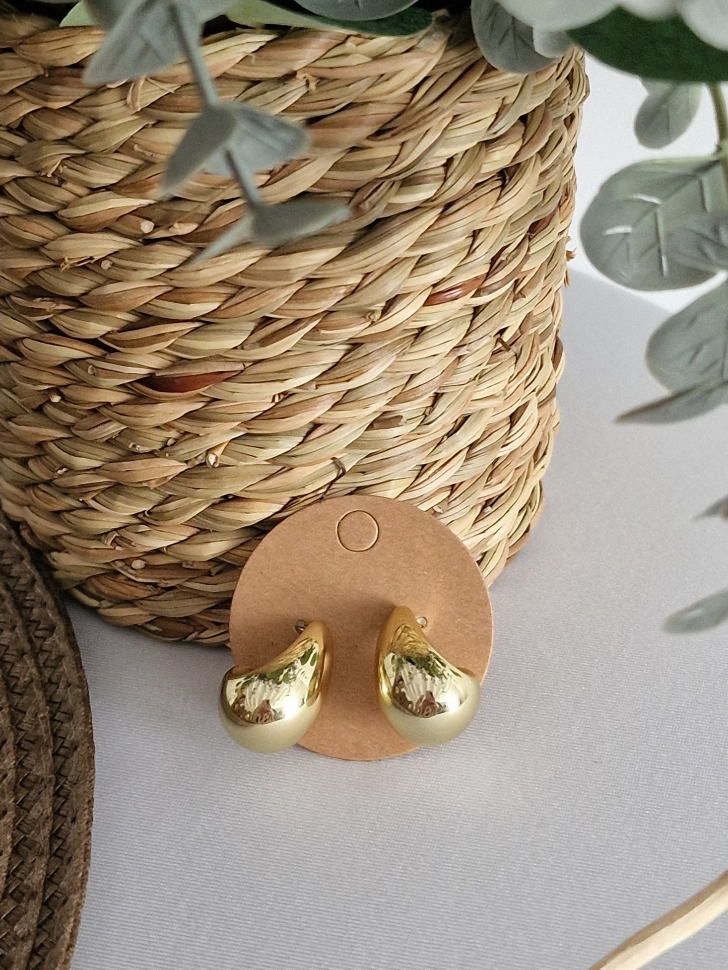 Notre Collection de Bijoux - Boucle d'Oreille Goutte d'Eau Doré