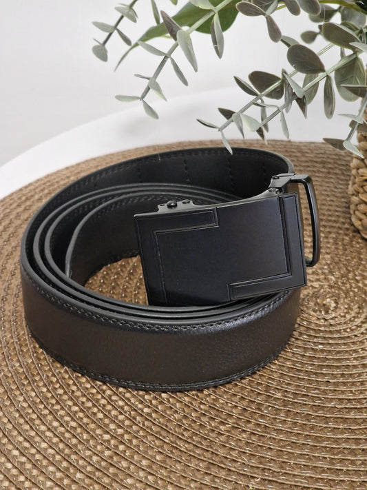 Ceinture Automatique en Cuir Vachette Noir