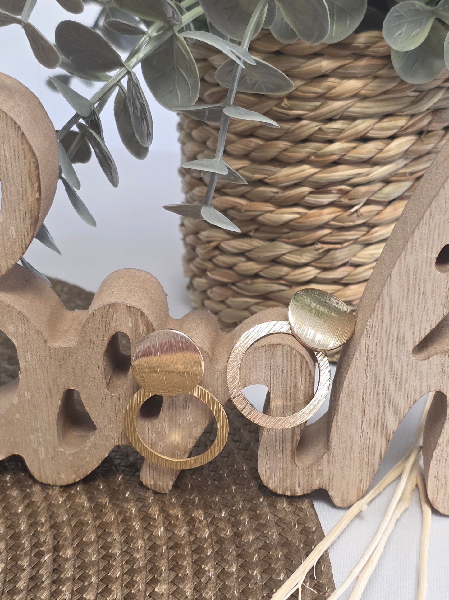 Notre Collection de Bijoux - Boucle d'Oreille Pendante Doré