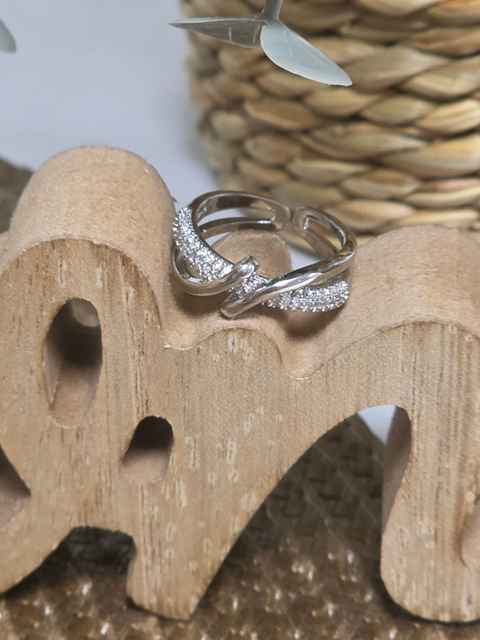 Notre Collection de Bijoux - Bague Géométrique Argenté