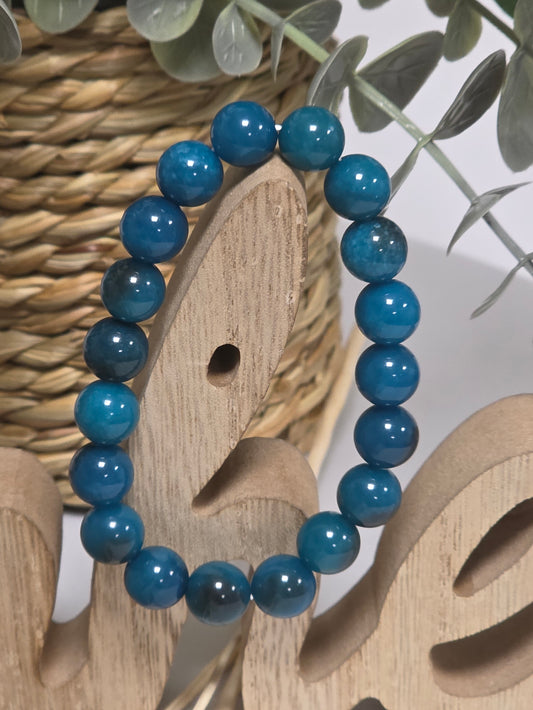 Notre Collection de Bijoux - Bracelet Elasticité Apatite Bleue