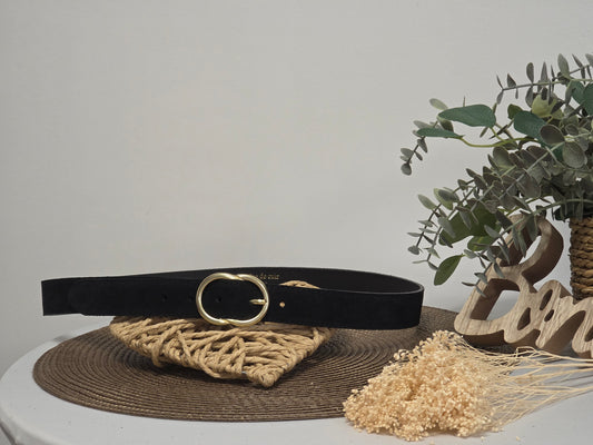 Ceinture Croûte de Cuir Noir