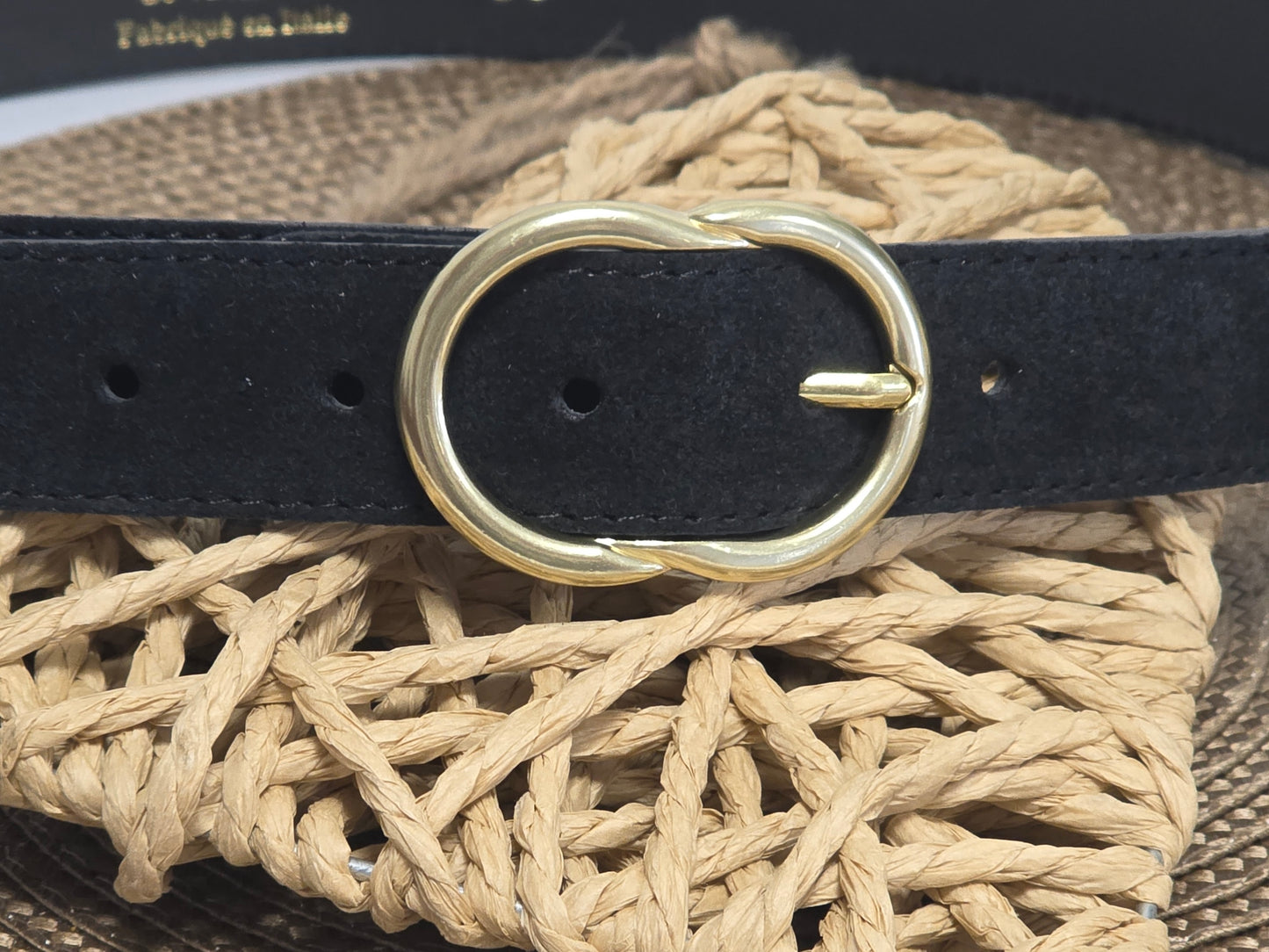 Ceinture Croûte de Cuir Noir