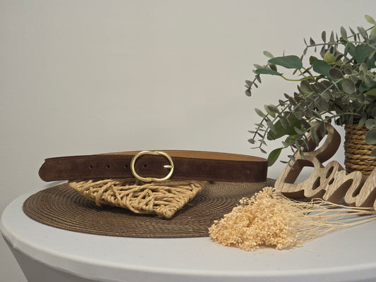 Ceinture Croûte de Cuir Marron