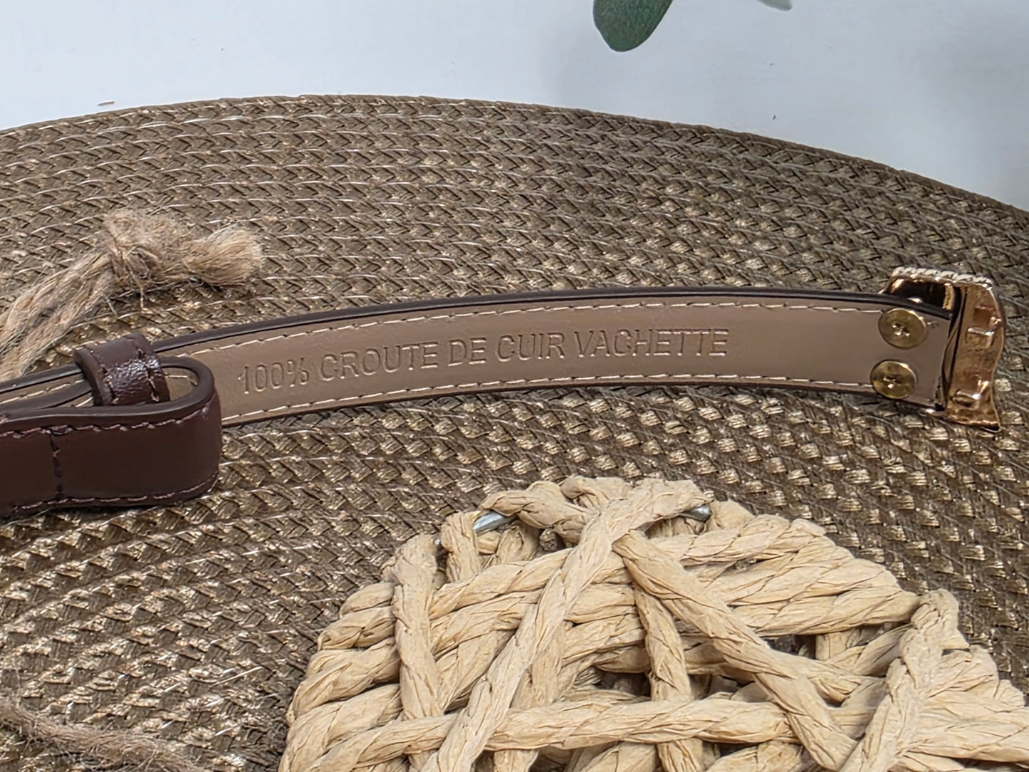 Ceinture Croûte de Cuir Marron