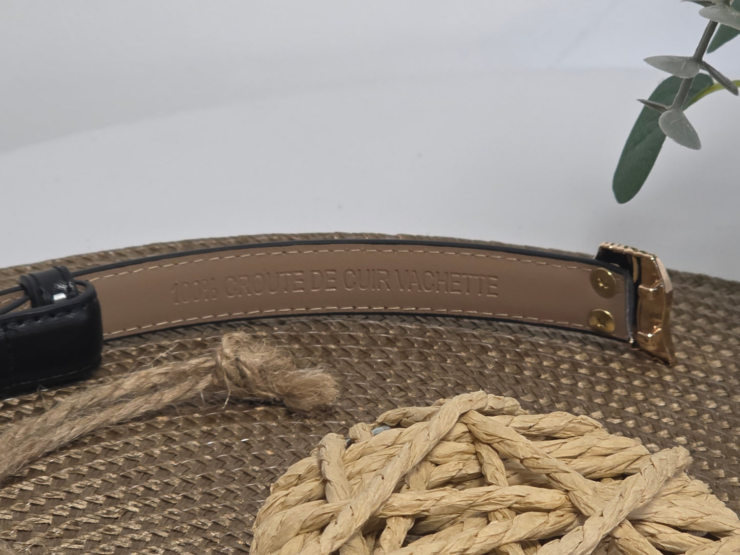 Ceinture Croûte de Cuir Noir