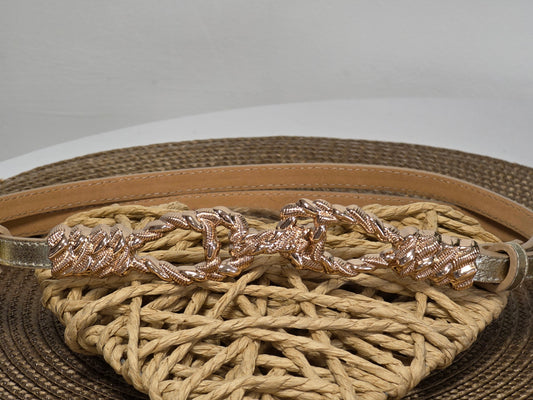 Ceinture Croûte de Cuir Doré