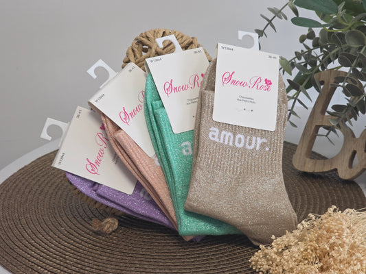 LOVE - Taupe Sequin Sock