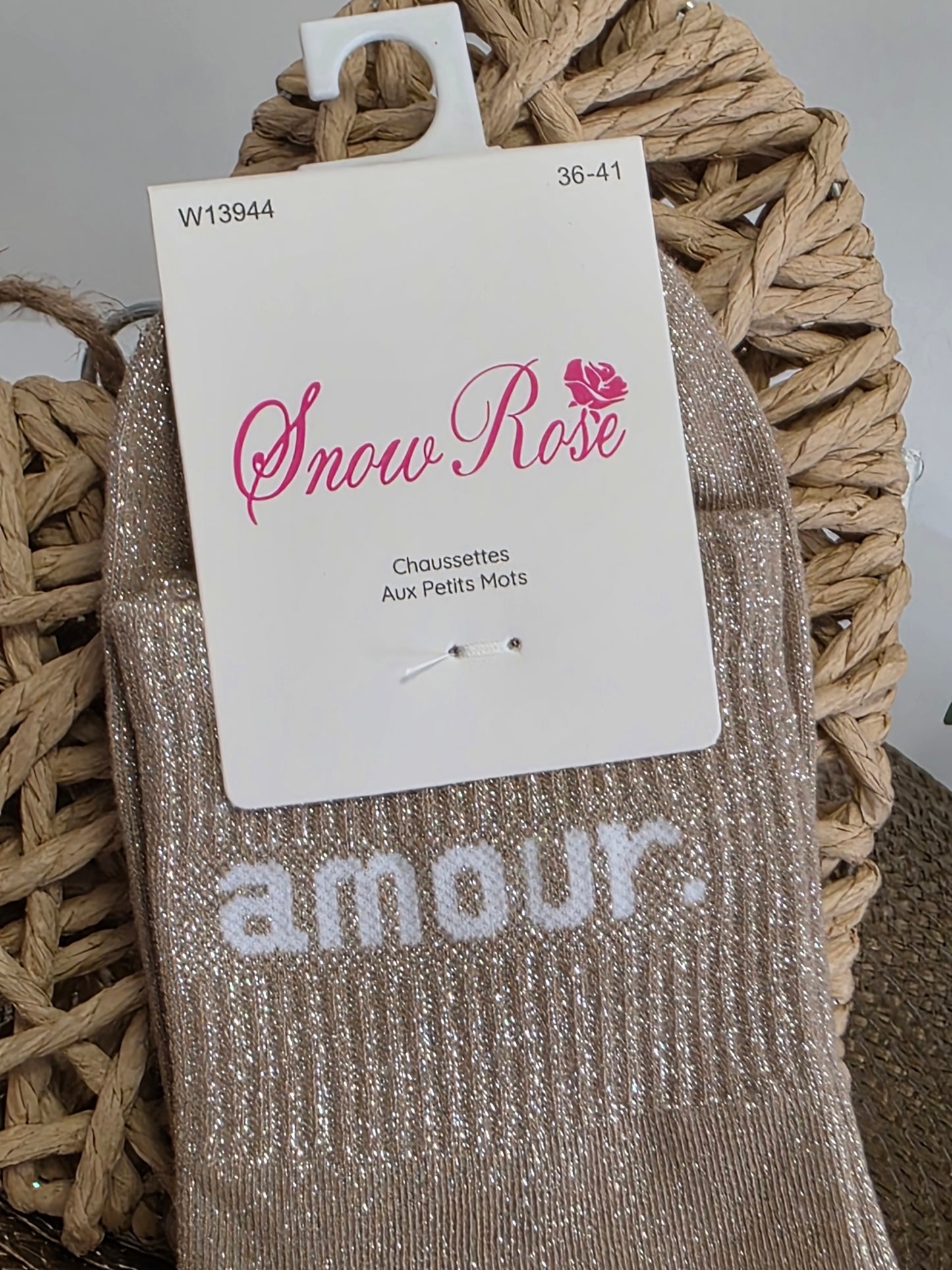 LOVE - Taupe Sequin Sock