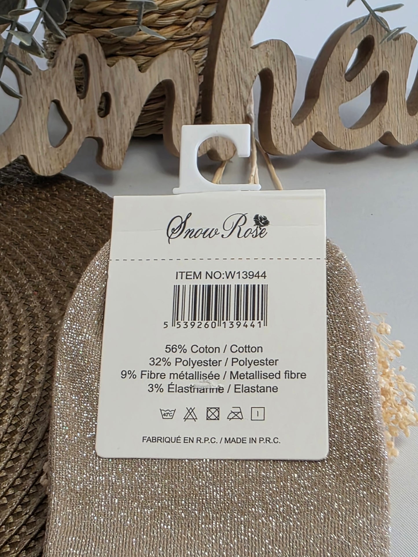 LOVE - Taupe Sequin Sock